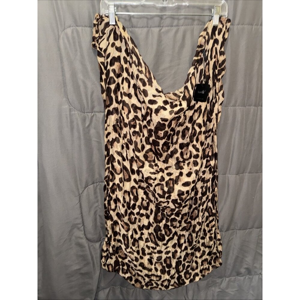 Scarfand Infinity Scarf Reversible Leopard Print Lightweight Mesh NWT 35”Lx11”W